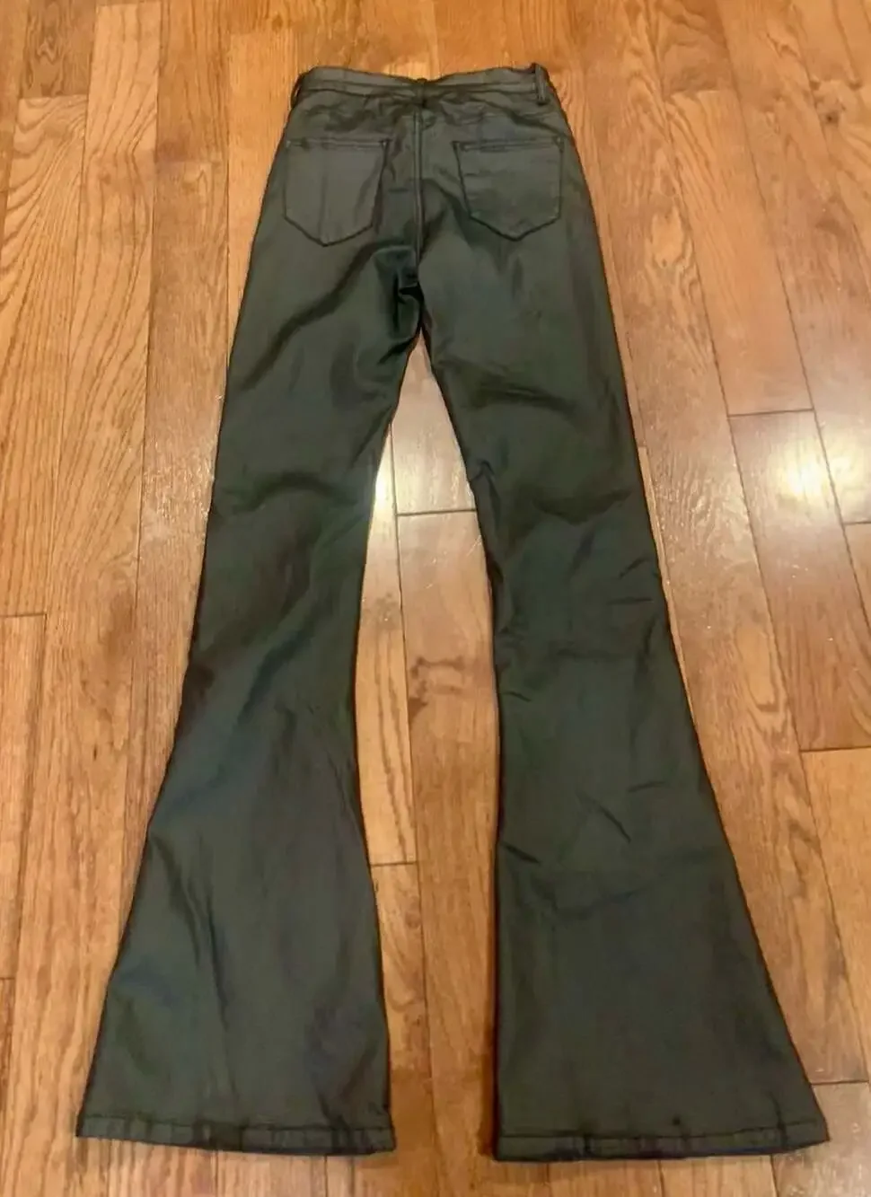 Edikted Black Faux Leather Flare Pants Size XS/S Y2K Indie Sleaze Goth Aesthetic